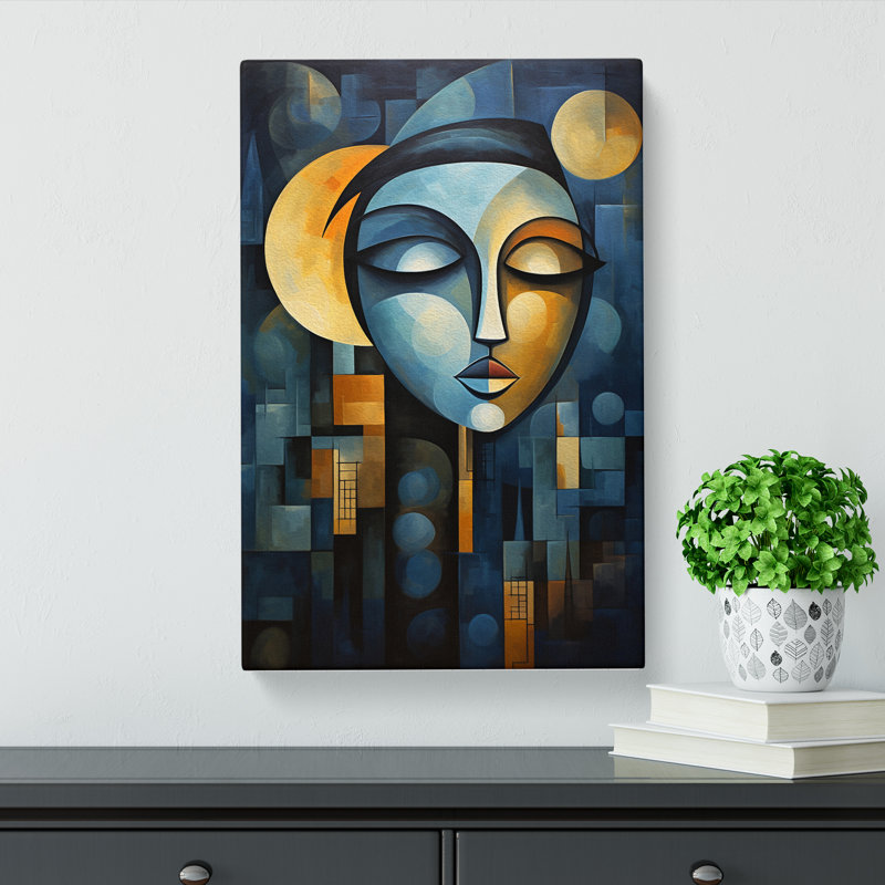 Moon Cubism - Single Picture Frame Print, 60cm H x 40cm W x 3cm D