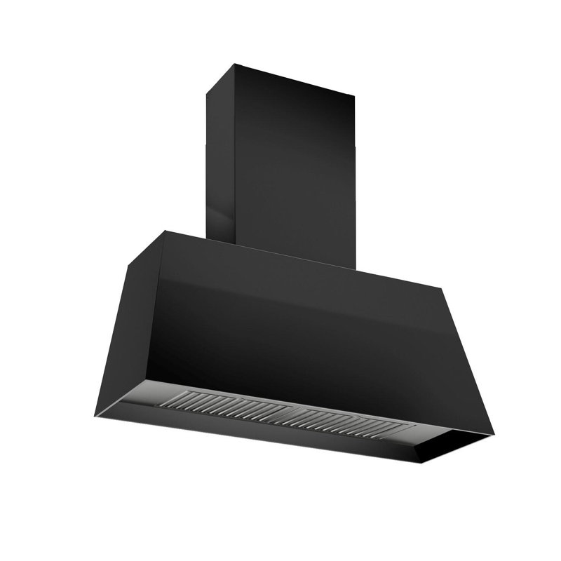 Bertazzoni 36" W Wall Range Hood, Matte Black, 36" H x 36" W x 18.5" D
