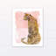 «Watercolor Leopard on Two Tone Blush», reproduction d'art sur toile-1107573383