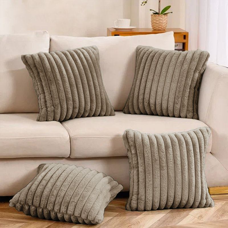 Housses de coussin Deconov, 20 po x 20 po, Rose clair, Coton