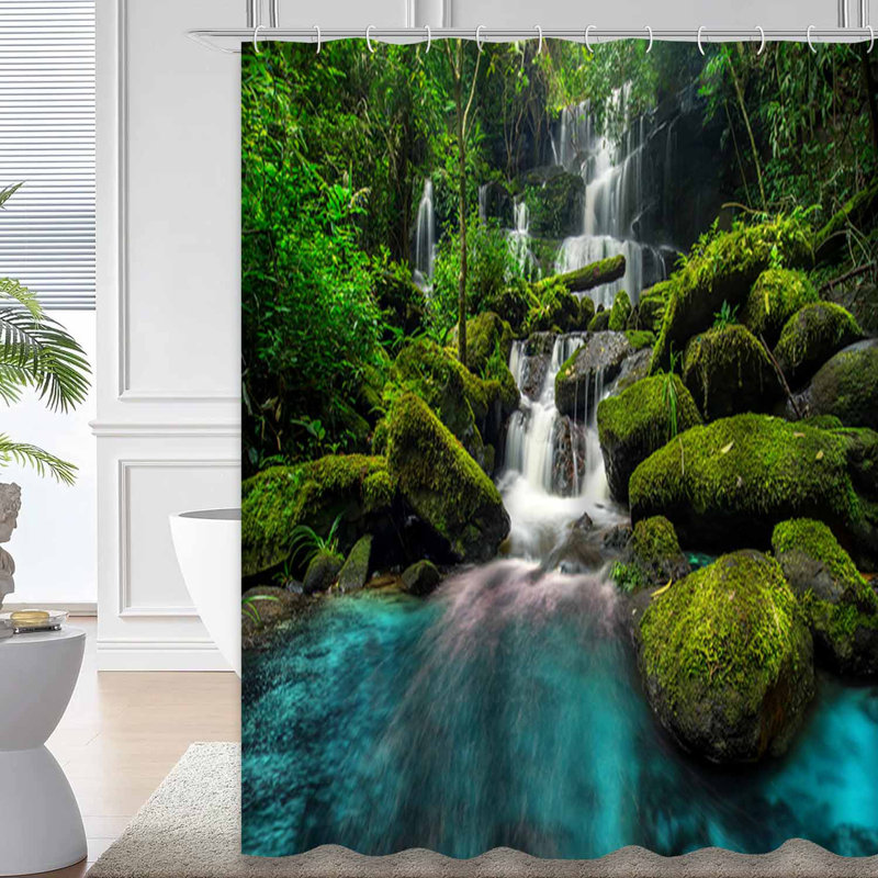 Magnifique rideau de douche avec 12 crochets, L 72 po x l 78 po