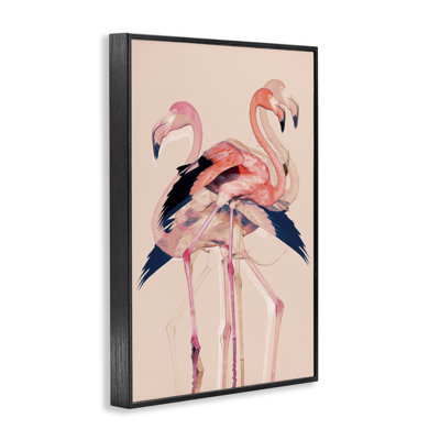 Giclée encadrée de flamants roses superposés, design par 1x