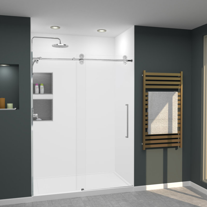 White Velvet 96" x 60" Solid Surface Shower Wall Kit