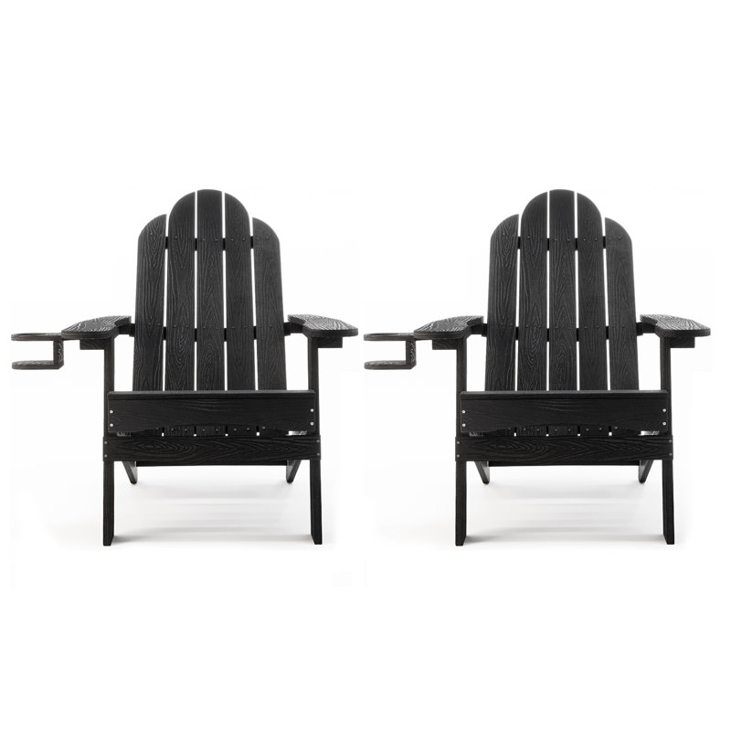 Chaise Adirondack pliante Emerico, Black