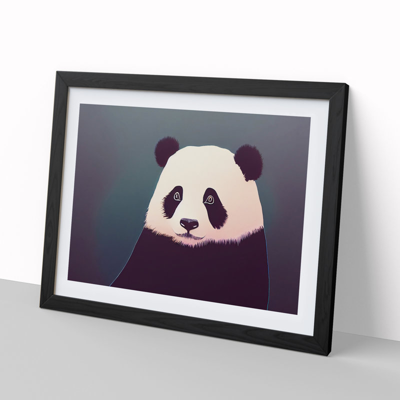 Incredible Panda - Single Picture Frame Print, 46cm H x 64cm W x 2cm D, Black