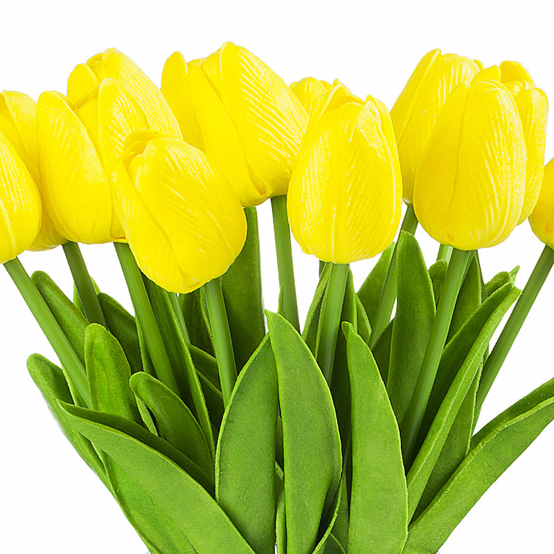 Natural Fibres Tulip Arrangement in Vase, Yellow