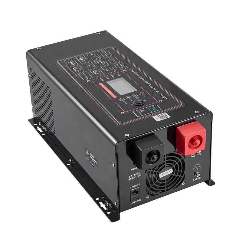 Chargeur onduleur à onde sinusoïdale pure, 3000W, onduleur DC 12V à AC 120V avec écran LCD, télécommande, basse fréquence, pour camping-car RV, compatible avec les batteries LiFePO4 et Lithium 12V