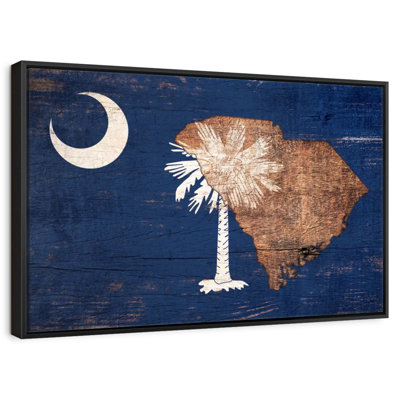 State Map Over South Carolina Flag
