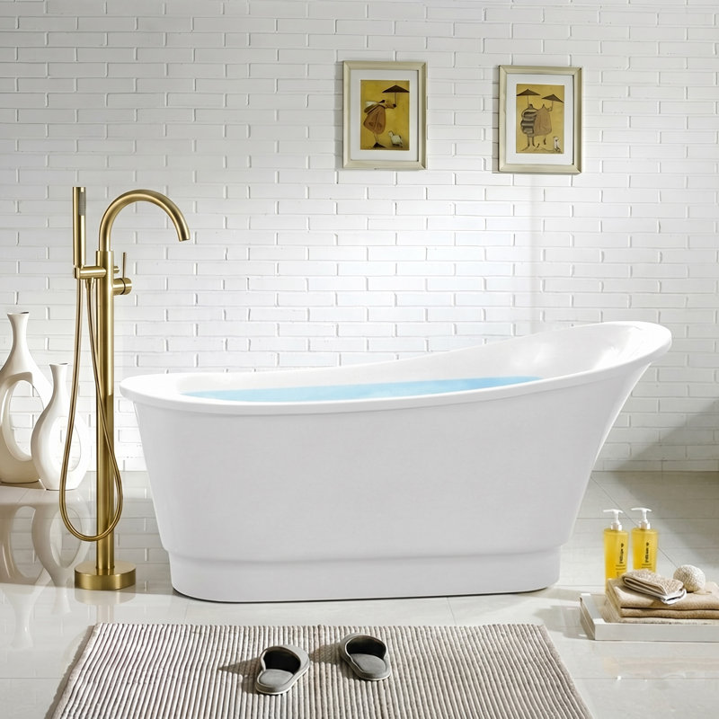 Prima Series 67'' x 31" Freestanding Soaking Acrylic Bathtub, White