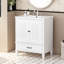 Meuble-lavabo 30 po avec lavabo style rétro, espace de rangement multifonctionnel, tablette de porte, porte à fermeture en douceur-966647244