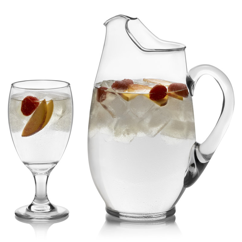 Libbey Carolina 7 Piece Entertaining Set with Goblet Glasses and Pitcher