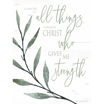 «I Can Do All Things Through Christ» par Cindy Jacobs - impression sur toile tendue