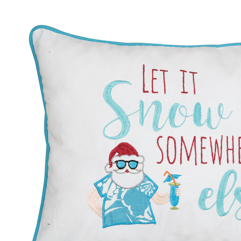 Shabaz Let It Snow Cotton Lumbar Pillow