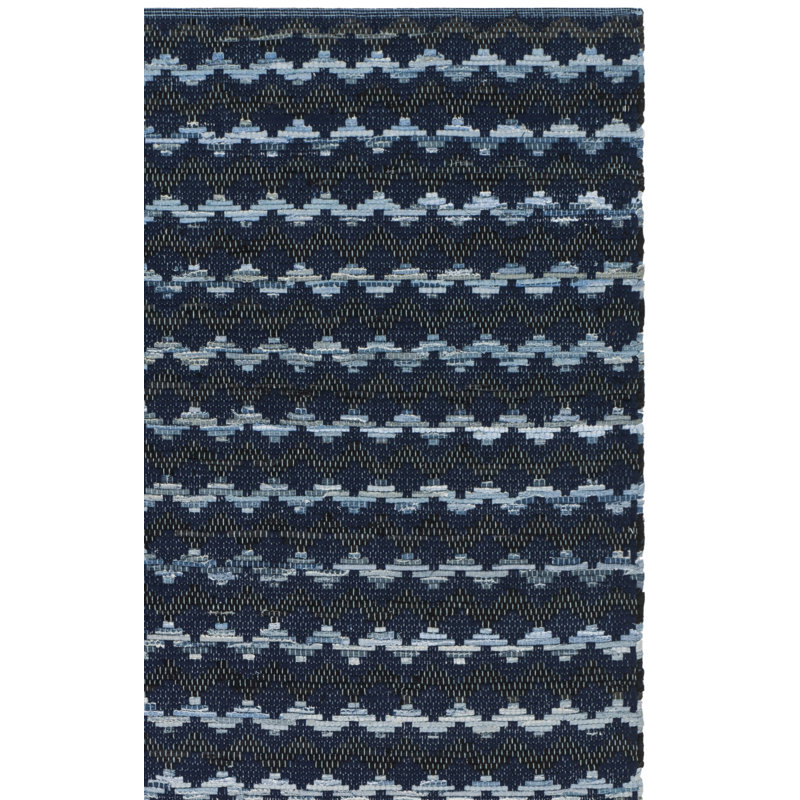 Amaral Hand Woven Cotton Chevron Rug, Rectangle 3' x 5'