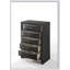 Commode à 5 tiroirs en chêne gris Ireland avec construction durable et rangement spacieux pour les chambres modernes et traditionnelles-121317364