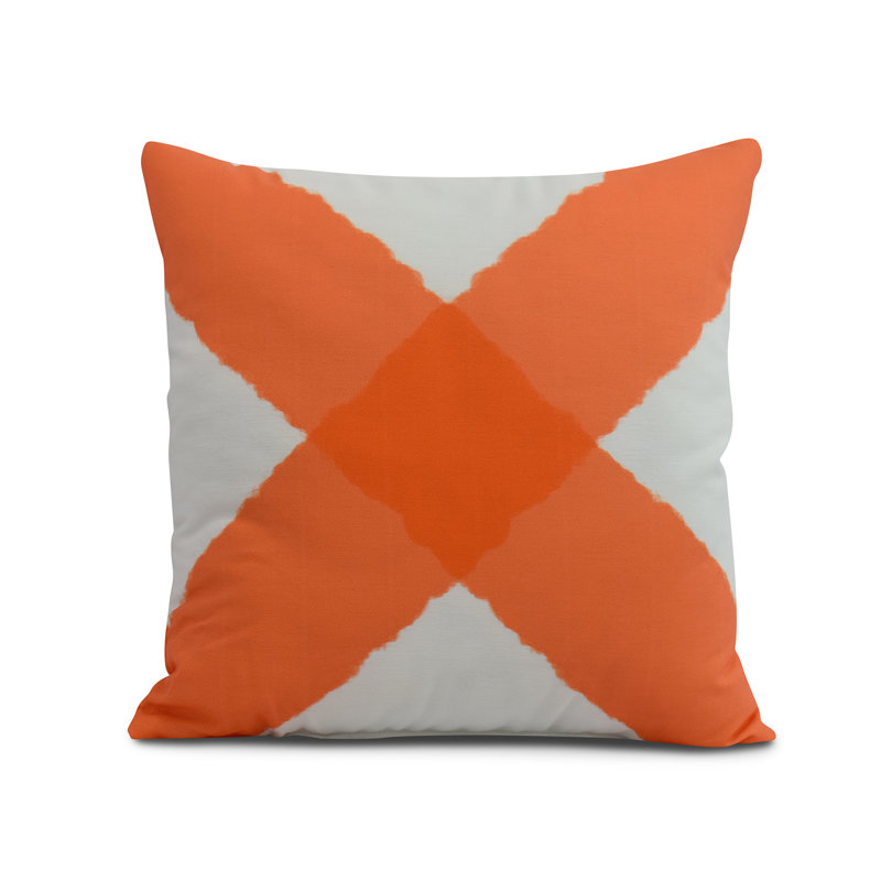 Nantucket Outdoor Reversible Throw Pillow, Orange, 20"x20"