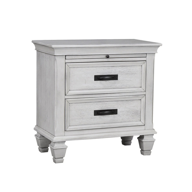 Table de chevet en MDF avec 2 tiroirs