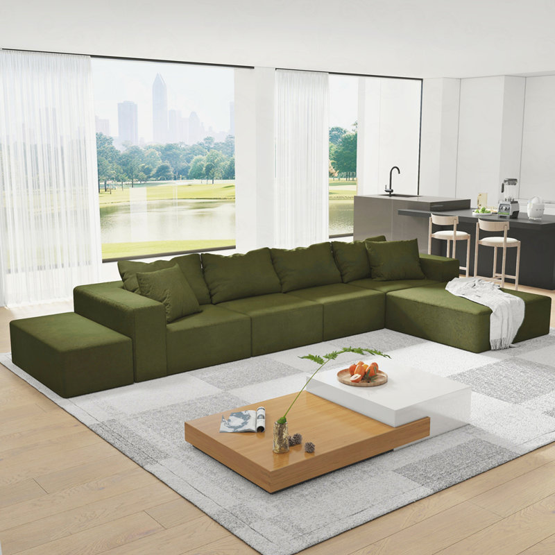 Ensemble de canapé modulaire rembourré Boneless, Vert