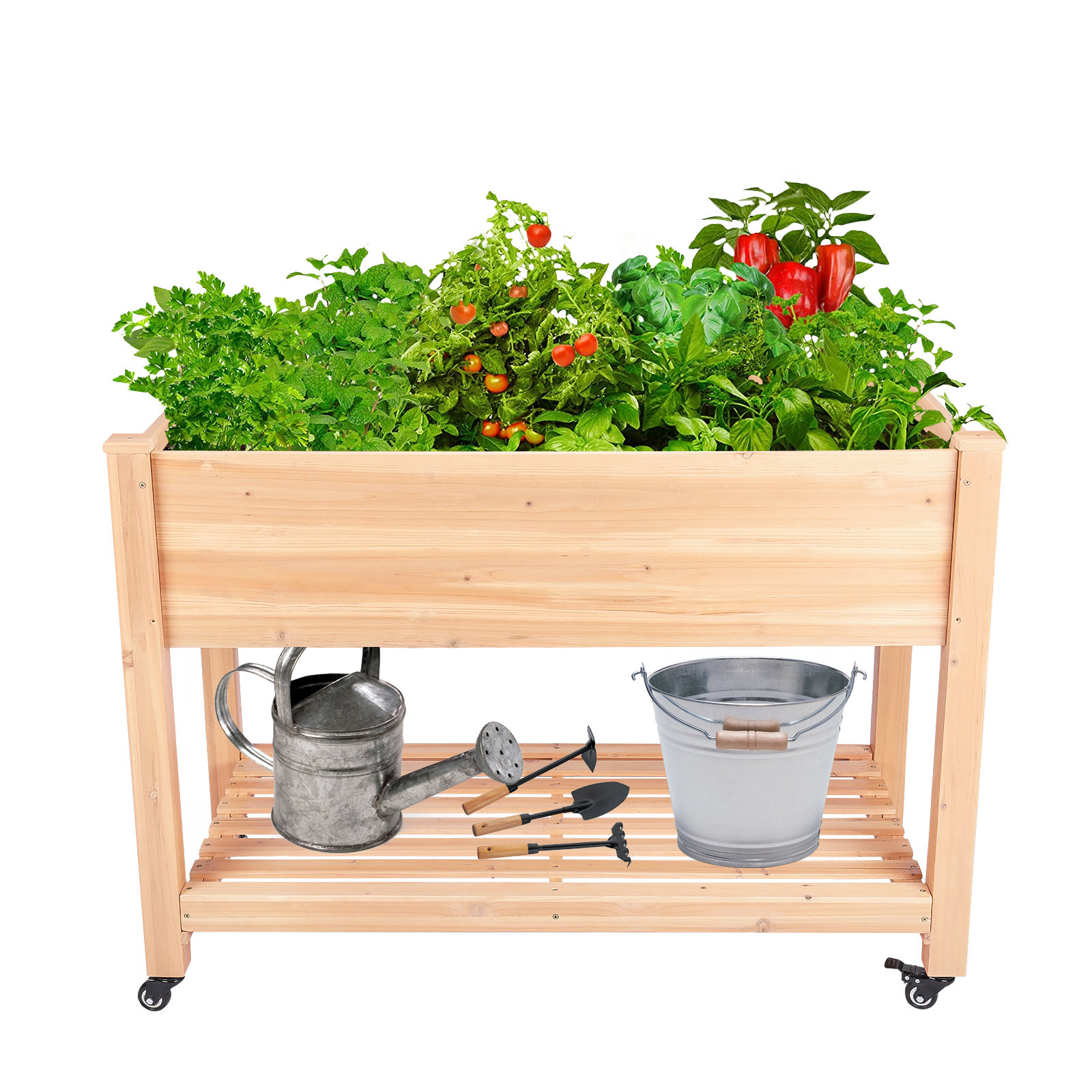 Arlmont & Co. Elevated Wooden Planter Box Stand for Backyard, Gardening