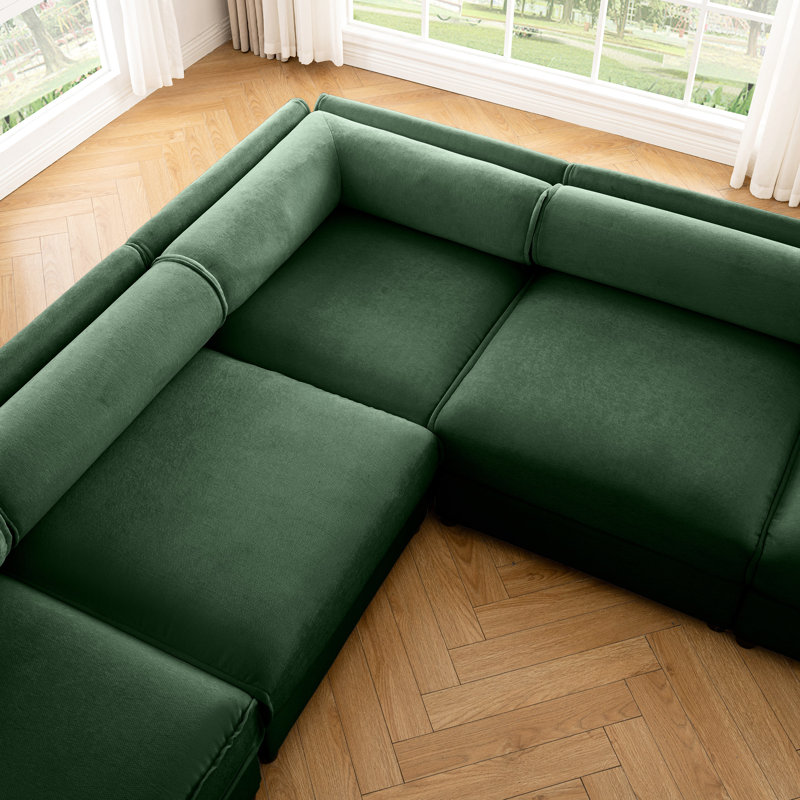 Modulaire luxueux en chenille avec rangement - Moderne et ergonomique pour la maison 6 Modulaire dans un style confortable