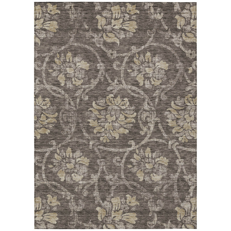 Sudais Washable Floral Rug, Rectangle 10' x 14'