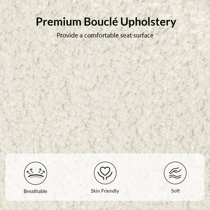 Banc de rangement Cheryle Modern l 57 po Boucle, Ivoire ivoire