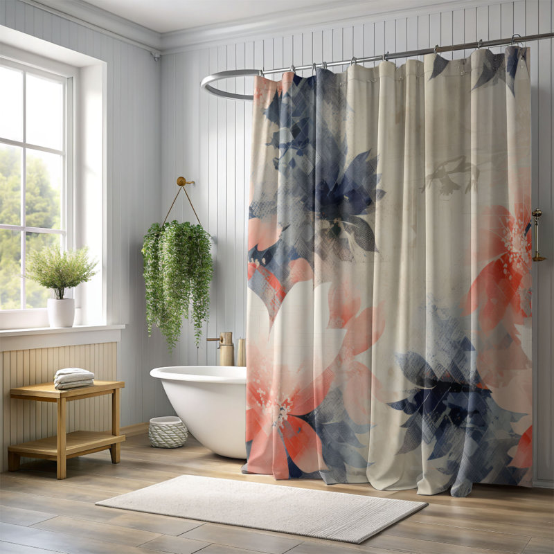 Rideau de douche Classic Scrolls - Premium, H 74 po x l 71 po