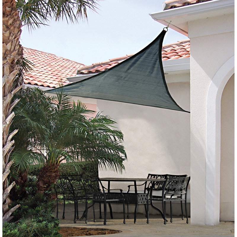 Sea Blue 12ft Triangle Shade Sail with Steel Fittings