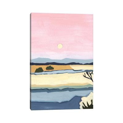 «Pink Sunset Over Villacuri», 2023 - reproduction d'art sur toile tendue
