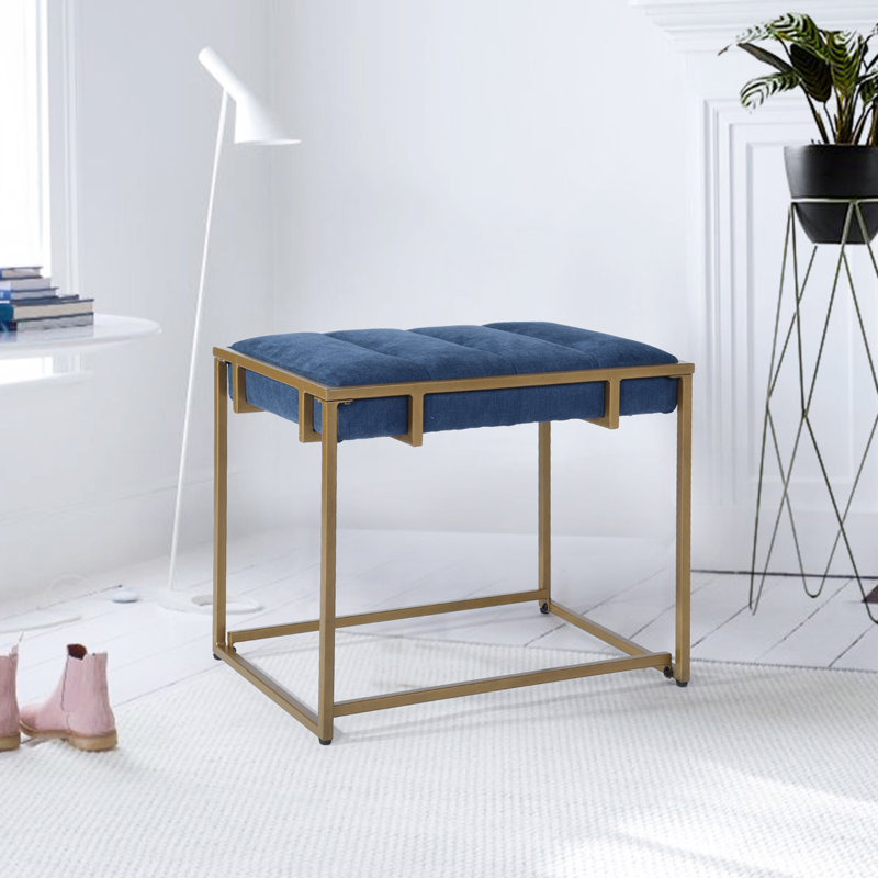 Claydon Metal Accent Stool, Blue