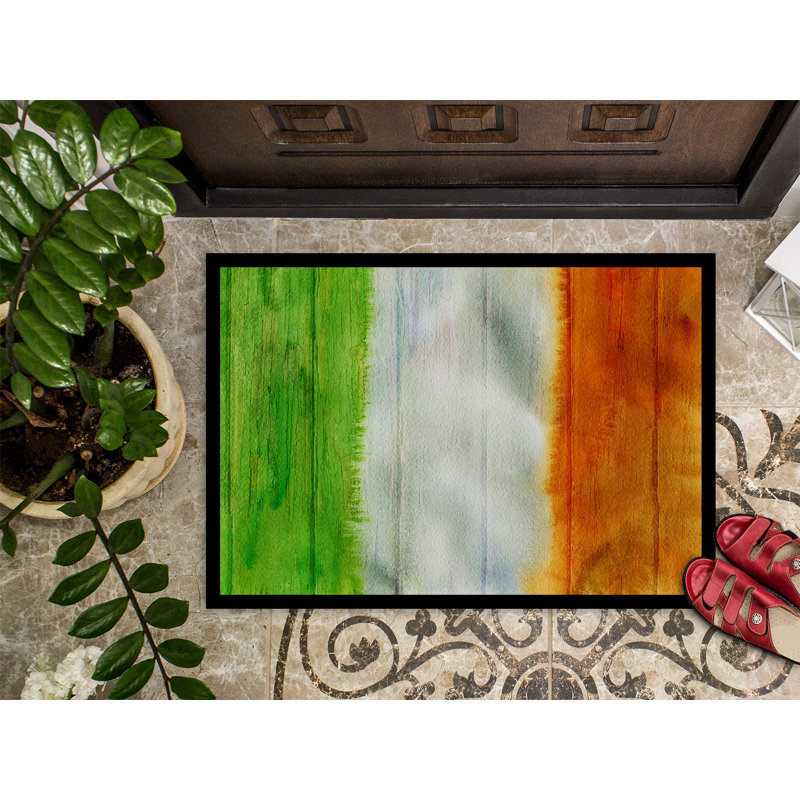 Non-Slip Striped Outdoor Doormat, 27" H x 18" W