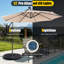Parasol en porte-à-faux à énergie solaire 10pi avec système d'inclinaison, beige
