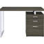 Bureau élégant gris vieilli 3 places avec suffisamment d'espace de travail pour une efficacité optimale. Moderne et adapté aux tâches productives.