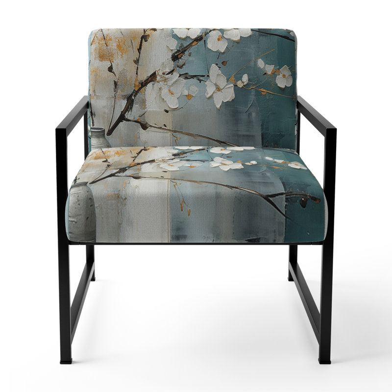 Subtle Serenity II - Fauteuil rembourré contemporain, fauteuil d'appoint Collage Art, Noir
