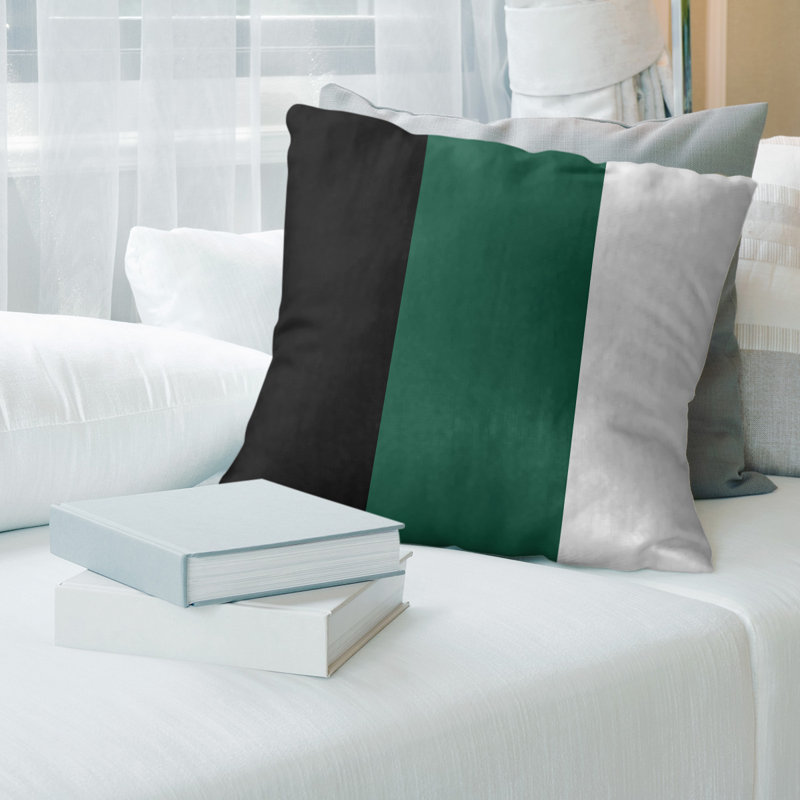 Housse de coussin, 18 po x 18 po, Vert, Polyester sergé