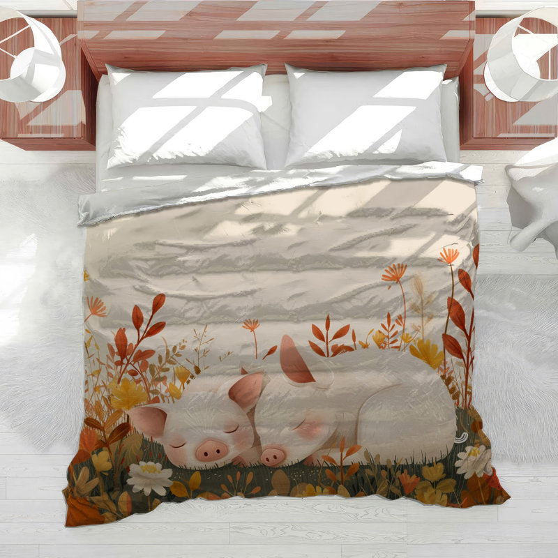 Pigs Farm Life Cotton Blend Comforter, Twin Comforter