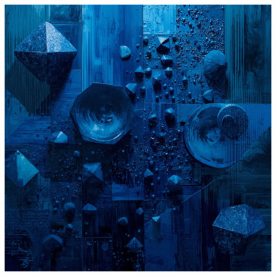 Couvertures bleues à formes géométriques