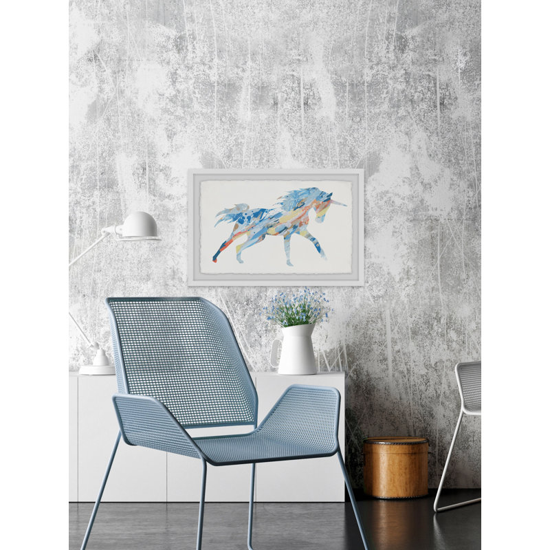 Painted Unicorn - Painting, 61cm H x 91cm W x 3cm D