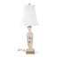 Spring Blossom Hand Painted Porcelain Table Lamp with Gold Wood Base