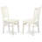 3 Piece Kitchen Table Set for Small Spaces Contains a Round Dining Table and 2 Brown Linen Linen Fabric Parson Dining Chairs, 42x42 Inch, Linen White-1139252983