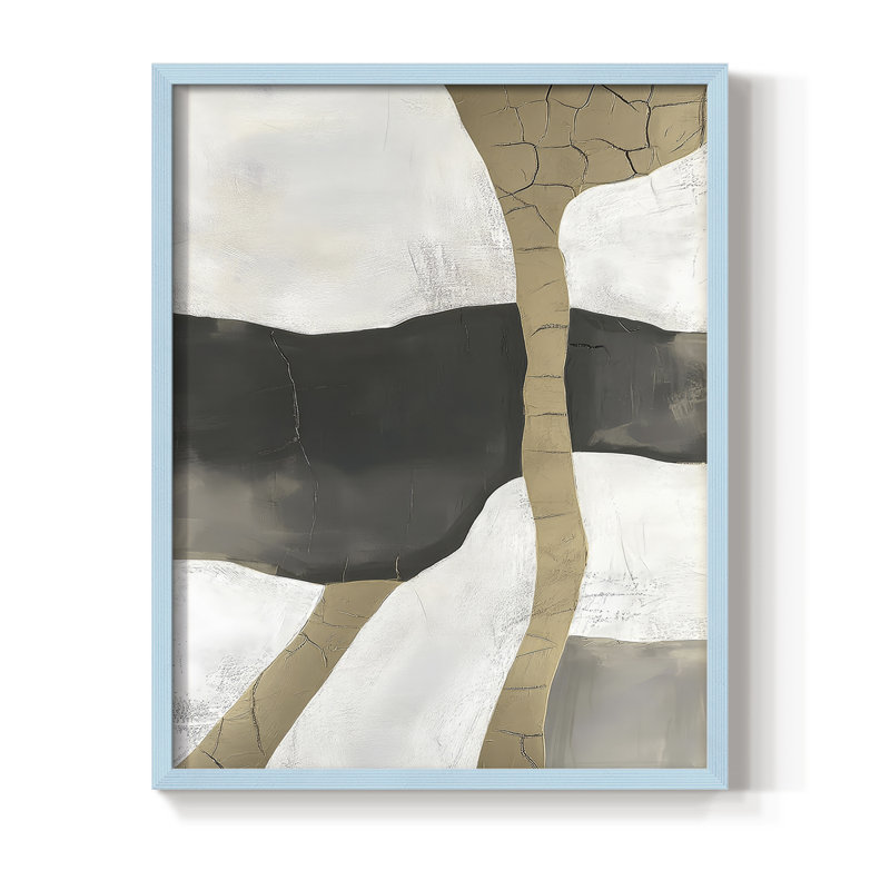Abstrait, reproduction encadrée, prêt à accrocher, Bleu, H 10 po x l 8 po