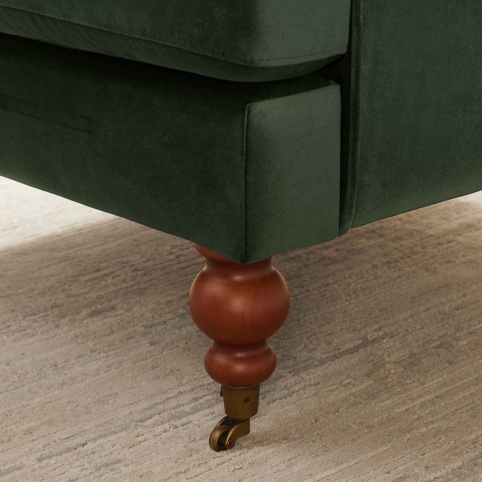 Upholstered Sofa, Kelly Green  Velvet