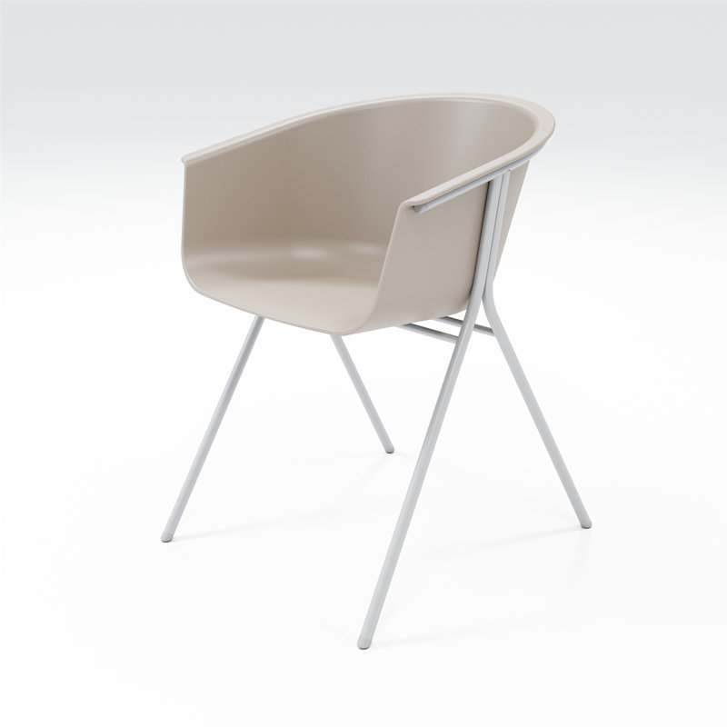 Chaise avec accoudoirs Tee, Rayon de lune / argent