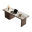 Bureau rectangulaire blanc et noyer clair-38879567-38879563
