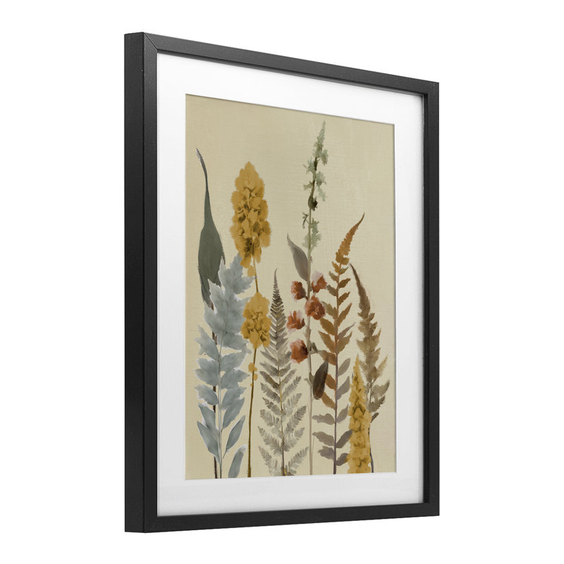 «Autumnal Wild Plants», reproduction sous verre encadrée, conception par Elizabeth Medley, H 16 po x l 13 po