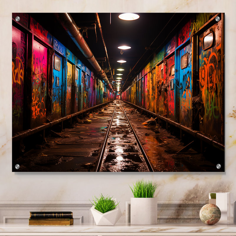 Graffiti coloré, Oasis audacieux - tunnel décoratif en acrylique, H 12 po x l 20 po