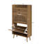 Armoire de rangement pour chaussures avec portes semi-circulaires découpées