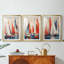 NAUTICAL Series CDVII - Impression encadrée de qualité supérieure sur mesure mat - 3 pièces-703275735-703275732
