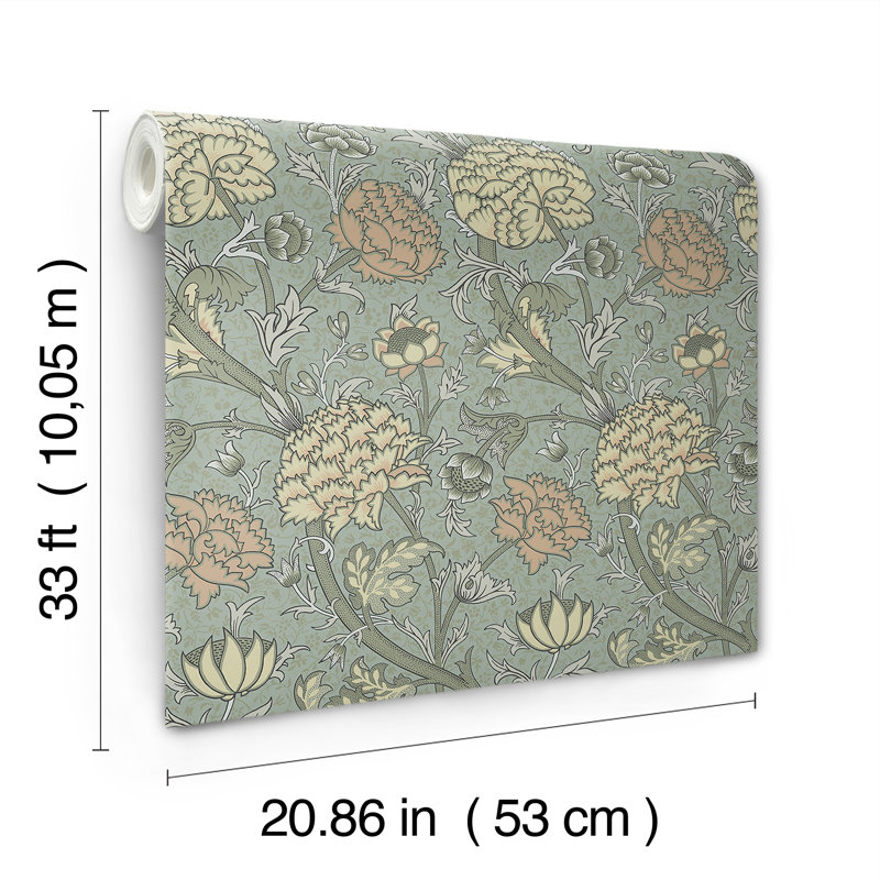 Rouleau floral Cybil, Bleu clair
