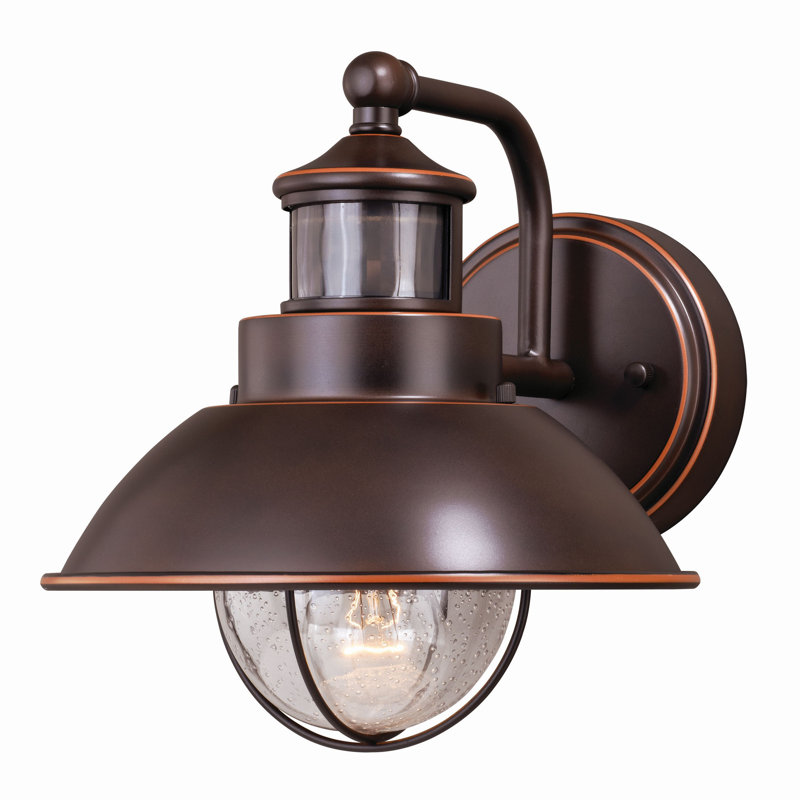 Emestine Steel Wall Light, 9" H x 8.25" W x 11" D, Burnished Bronze